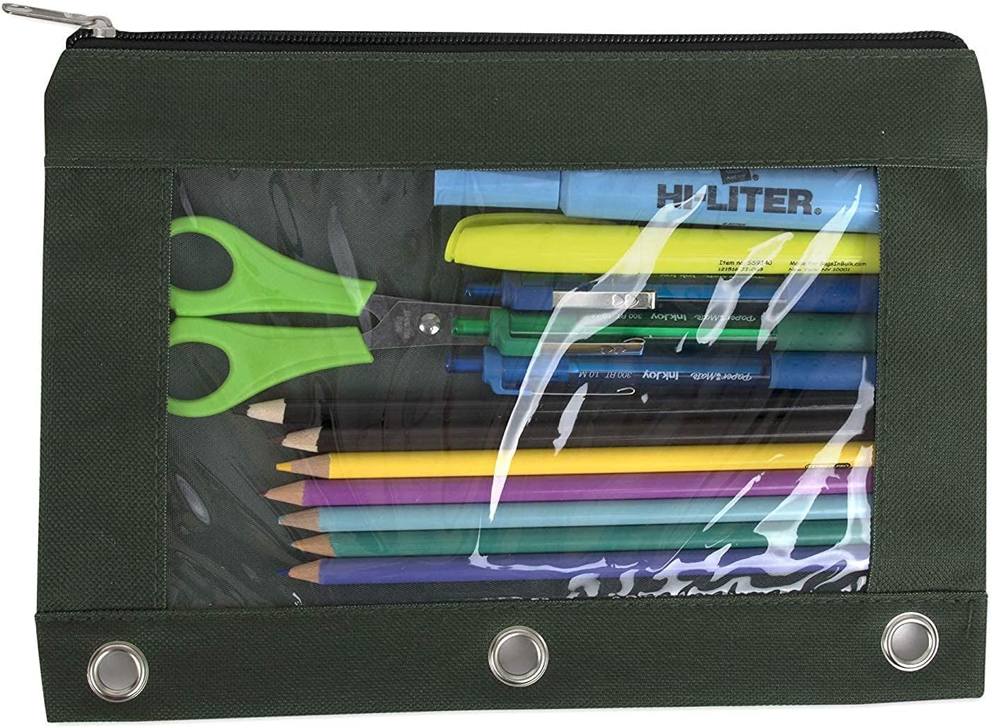 Trail maker 24 Pack Clear Pencil Pouch for 3 Ring Binder Bulk Pencil Pouch Bags for Binder with See Through Window and Zipper | Pencil Pouch Bundle for School, Office, Budgets