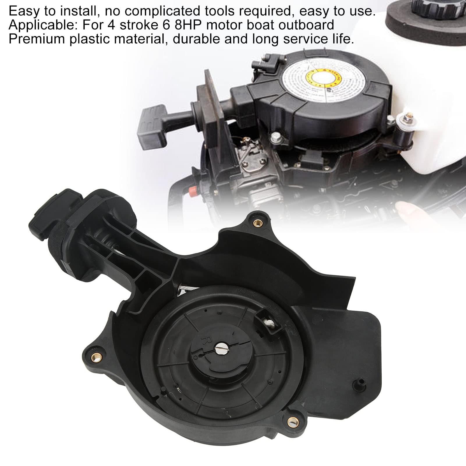 HERCHR Extractor De Arranque De Motor Fueraborda, Motores Fueraborda, Arranque De Retroceso, Reemplazo del Conjunto De Arranque Manual para Motor Fueraborda De 4 Tiempos, 6HP, 8HP