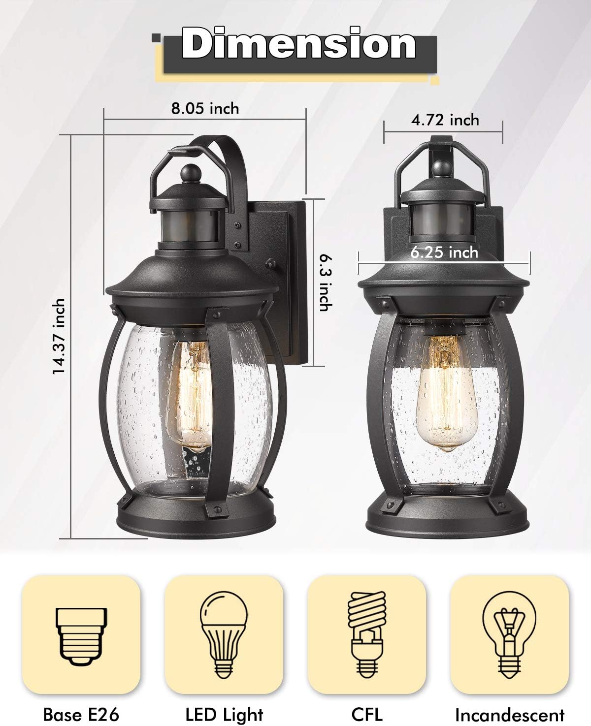 Buy 2 get 3 Dusk to Dawn Sensor Outdoor Wall Lantern, FEMILA Motion Sensor Exterior Wall Sconce, Wall Mount Lighting Fixture Anti-Rust Waterproof Matte Black Wall Lamp with Seeded Glass Shade, 4FW04B-SE BK Holiday Deals 🛒 Dusk to Dawn Sensor Outdoor Wall Lantern, FEMILA Motion Sensor Exterior Wall Sconce, Wall Mount Lighting Fixture Anti-Rust Waterproof Matte Black Wall Lamp with Seeded Glass Shade, 4FW04B-SE BK