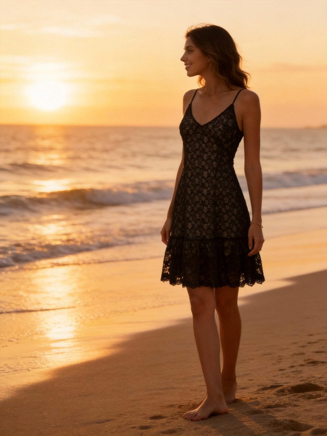 Women's Sleeveless Spaghetti Strap V Neck A Line Flowy Cami Dress 2026 Beach Swing Casual Sundress - Image 4