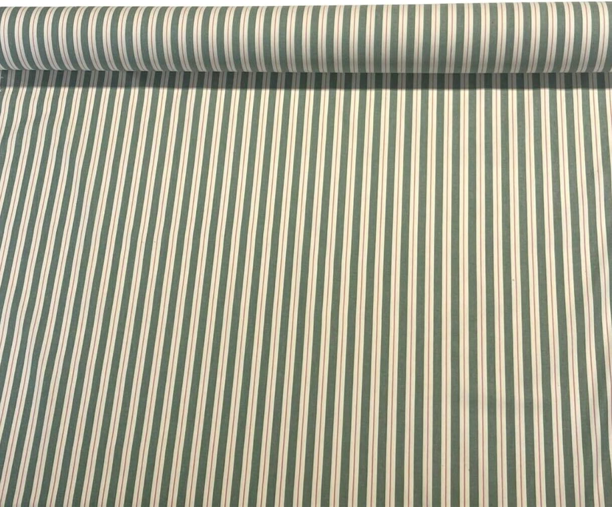 Green White Pink Striped Yarn Dyed Upholstery Drapery Soft Fabric 55 Wide By the yard