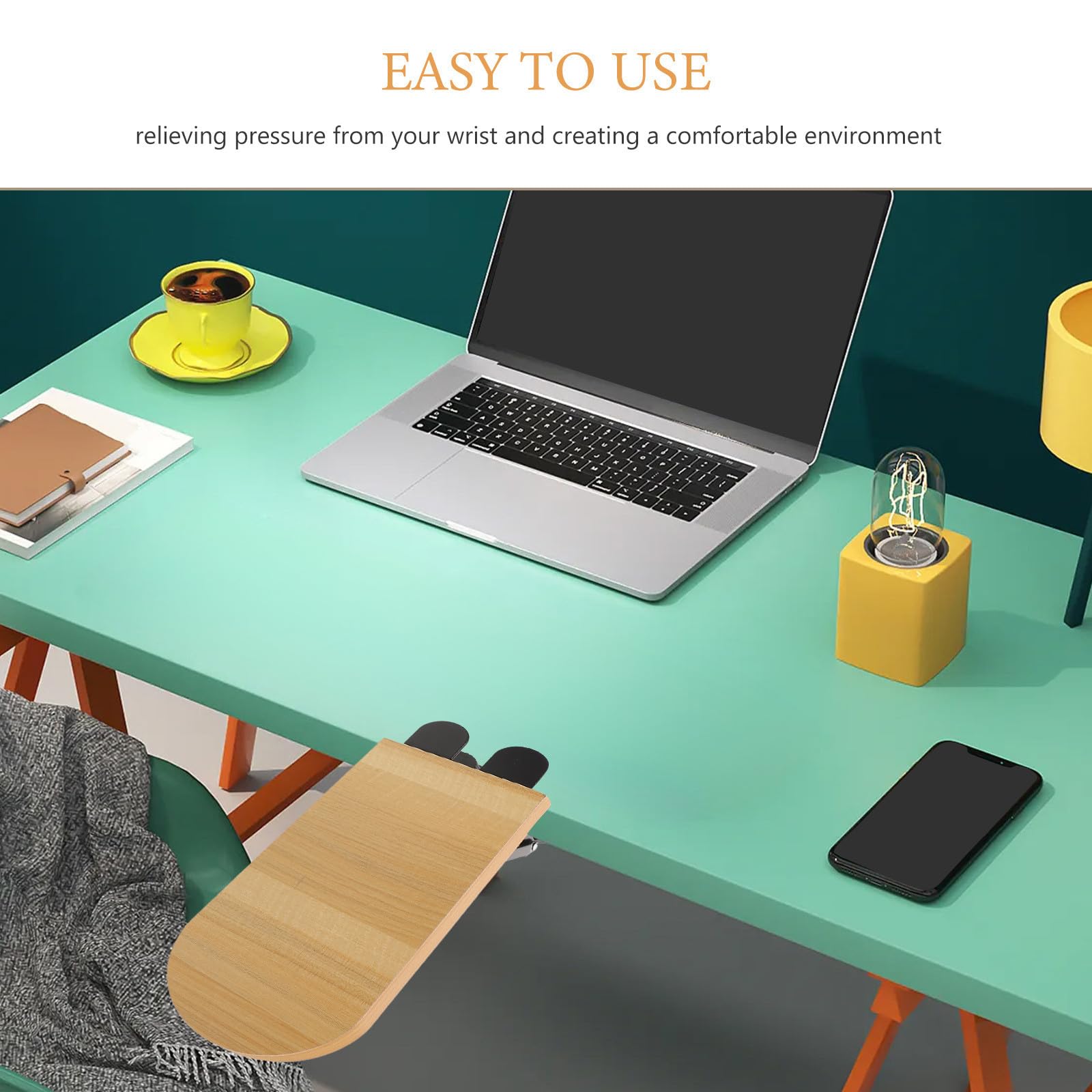SHINEOFI Extensor Ergonómico del Reposabrazos para Escritorio Almohadilla de Apoyo para Codos Ajustable en Ángulo y Altura Adecuado para Oficina y Trabajo