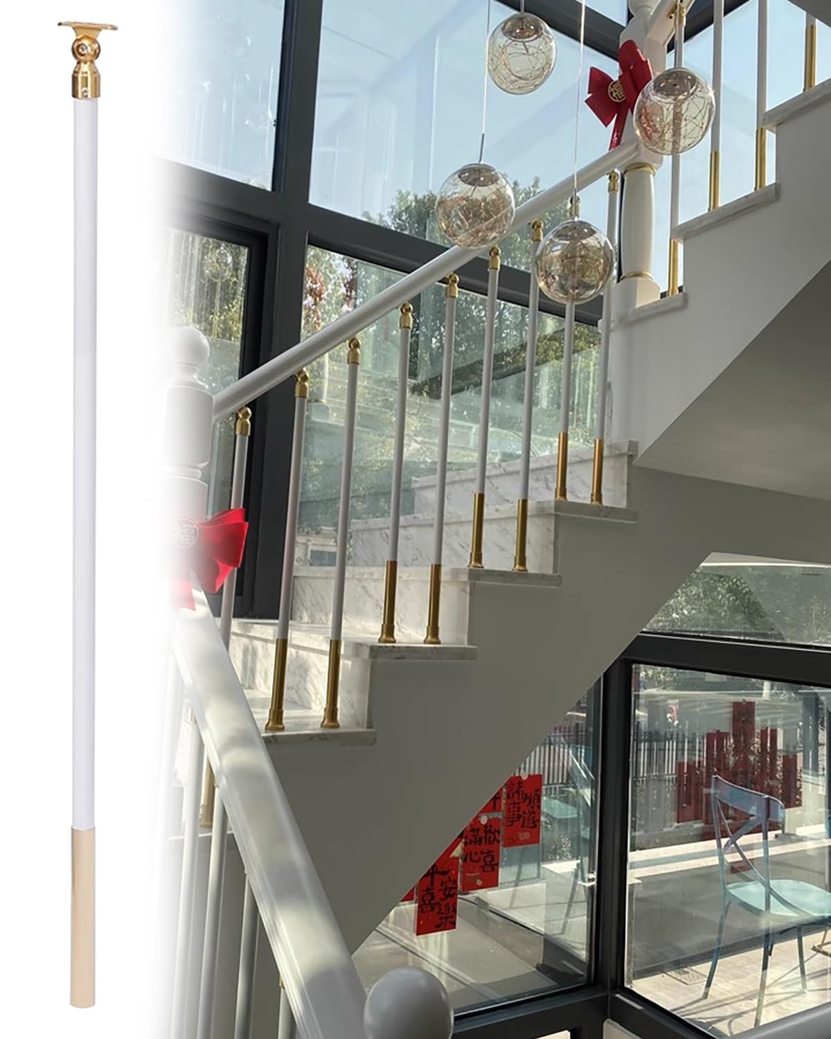 Balustres d'escalier pour marches d'angle en acier architectural