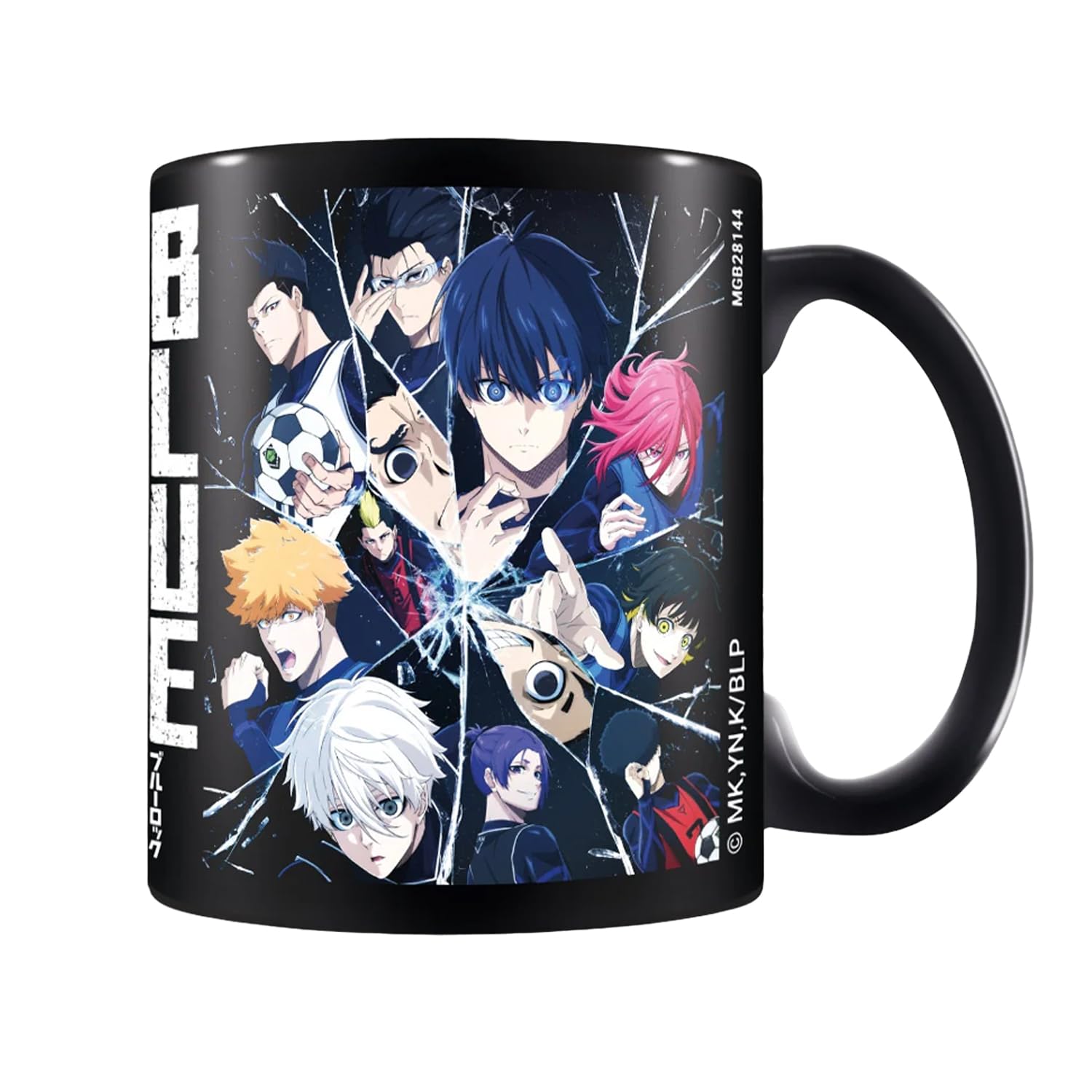 Pyramid International Blue Lock Shattered Glass Black Ceramic Pod Mug – Stylish Anime-Themed Coffee Mug, Dishwasher & Microwave Safe, 11oz, Ideal for Fans of Blue Lock Series