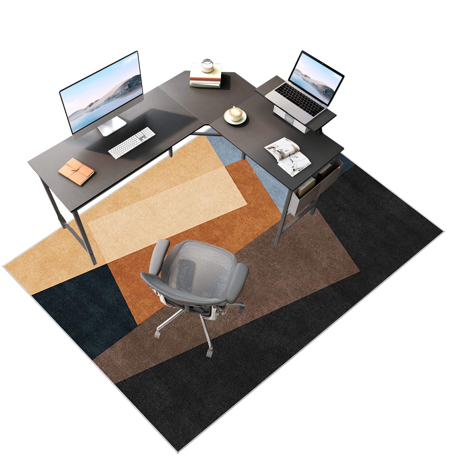 Tapis de Chaise de Bureau Tapis de Protection de Sol Gaming Tapis Gaming Sol Tapis de Protection de Sol pour Sols Durs Tapis sous Chaise Bureau pour Stratifié Parquet Carrelage 160 x 200 cm