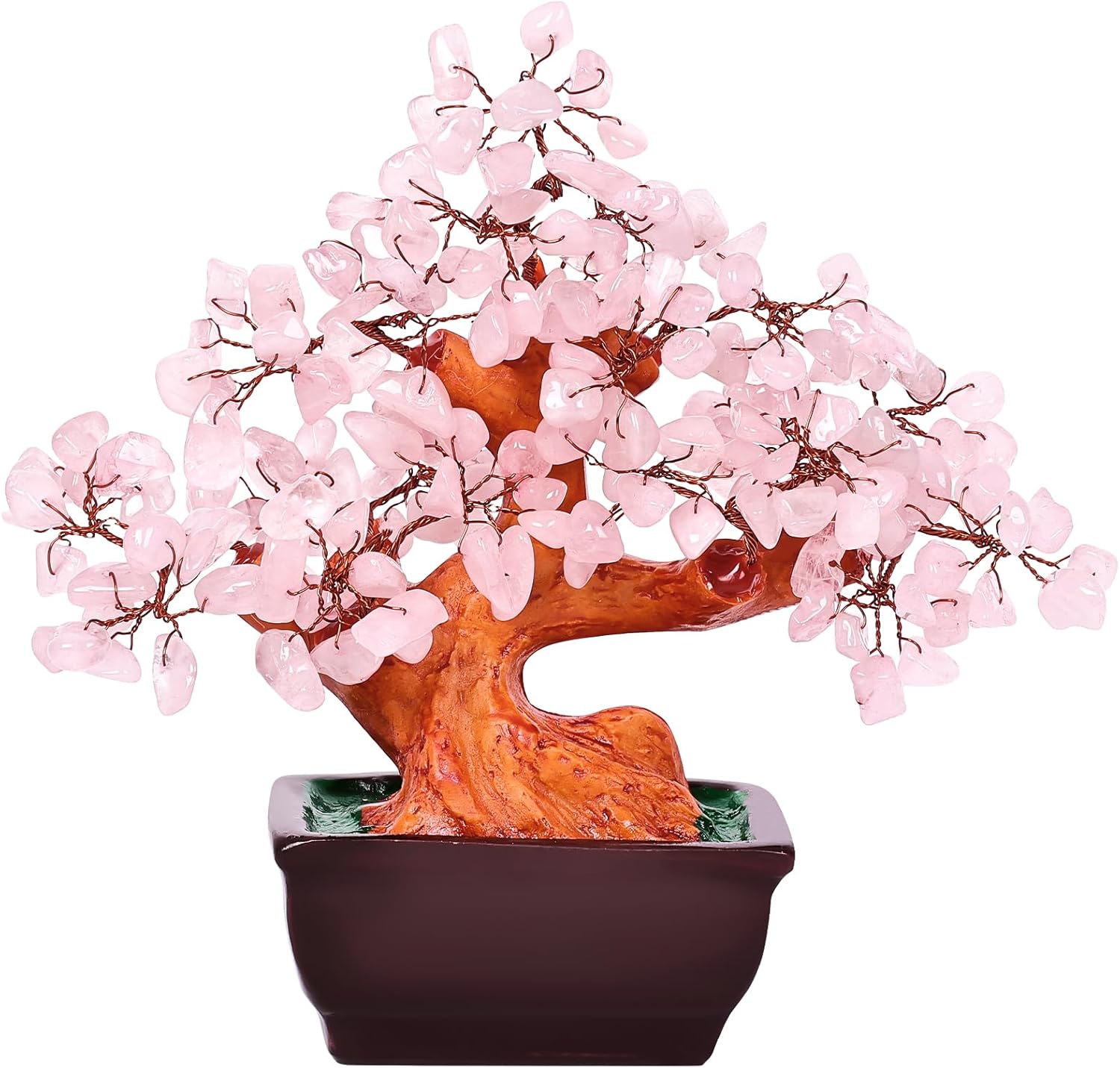 Feng Shui Natural Rose Pink Quartz Crystal Money Tree Bonsai Style Decoration for Wealth and Luck (Pink) - Image 9