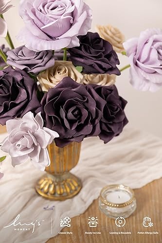 Miniatura 97 de Ling's moment - Juego de flores artificiales para manualidades, ramos de boda, centros de mesa, arreglos de novia, fiestas y decoración del hogar