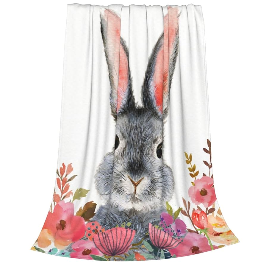 新品未使用　フランシュリッペ　うじゃうじゃうさぎ　毛布 Amazon｜毛布 うさぎ 兎 ウサギ 花 可愛い (1） ブランケット
