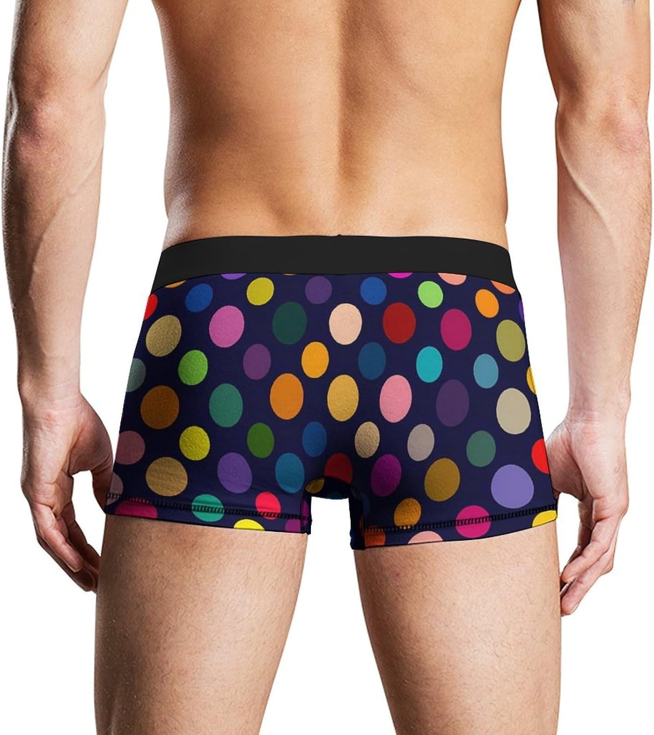 Colorful Polka Dots Novelty Men's Boxer Briefs Soft Breathable Underpants Trunks Stretch Underwear