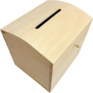 Wooden World - Boîte en bois pour enveloppes ou urne - Boîte avec un trou pour insérer des enveloppes - 25 x 29 x 29 cm