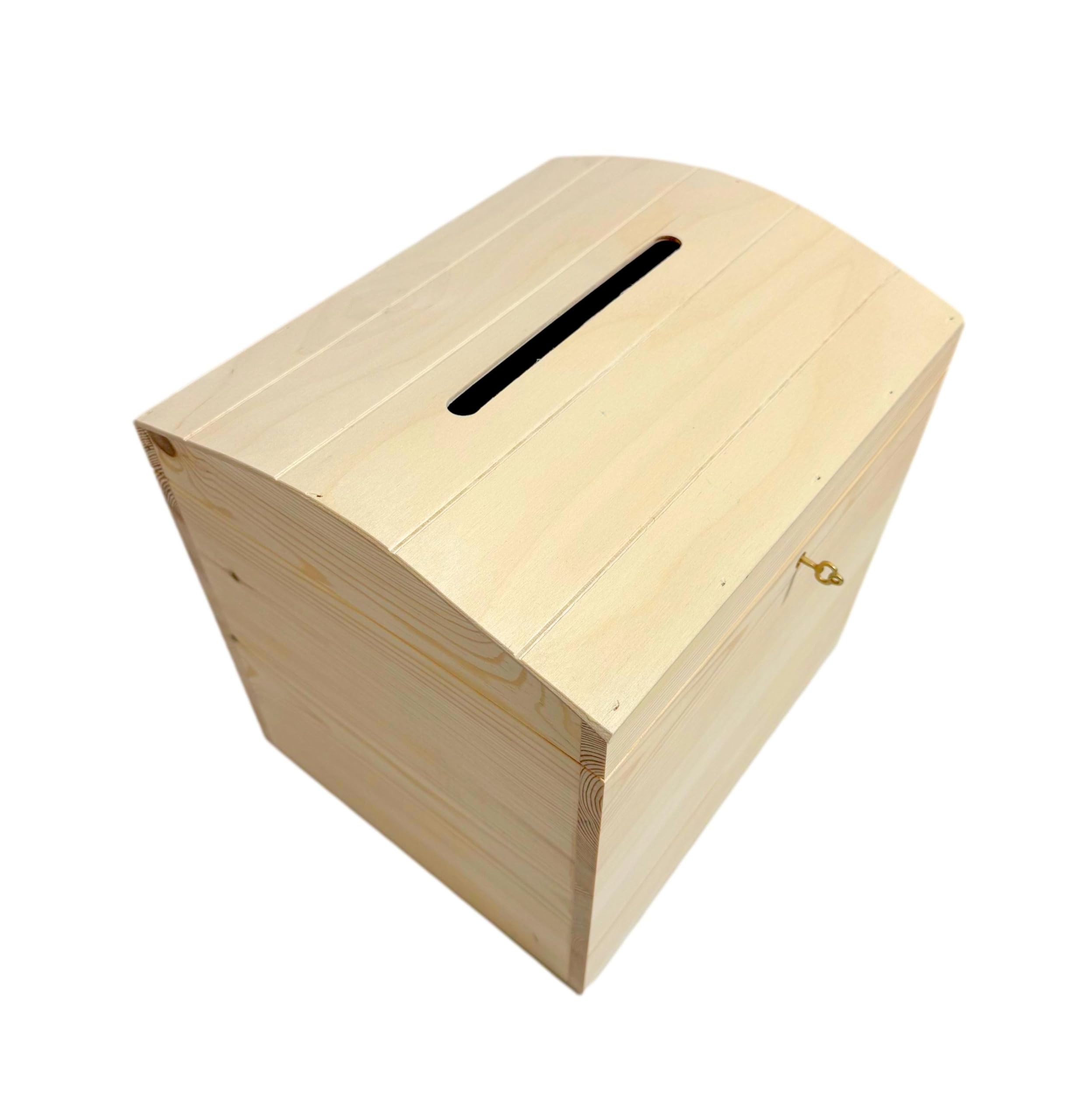 Wooden World - Scatola di legno per buste o urna elettorale - Scatola con foro per l'inserimento delle buste - 25 x 29 x 29 cm