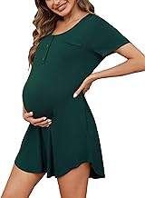 Uniexcosm Chemise De Nuit Allaitement Pyjama De Maternité pour Hôpital Robe De Nuit Femme Enceinte