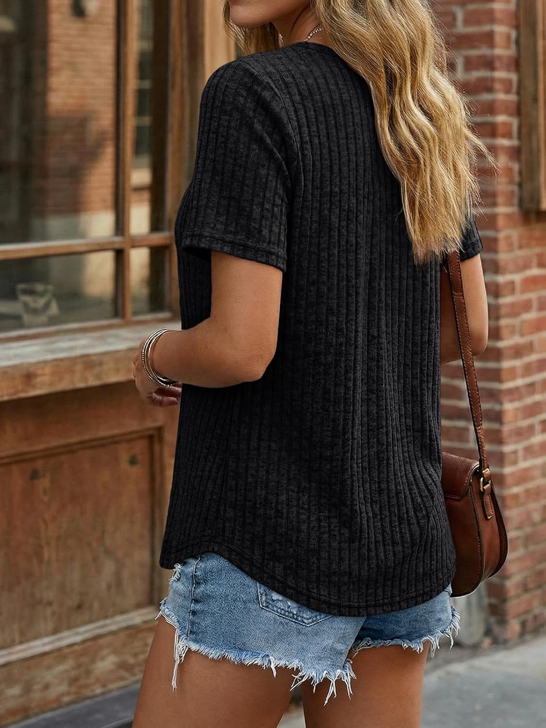 AUTOMET Womens Short Sleeve V Neck Shirts Babydoll Loose Peplum Tops Dressy Business Casual Blouses Spring Fshion Tunics - Image 4