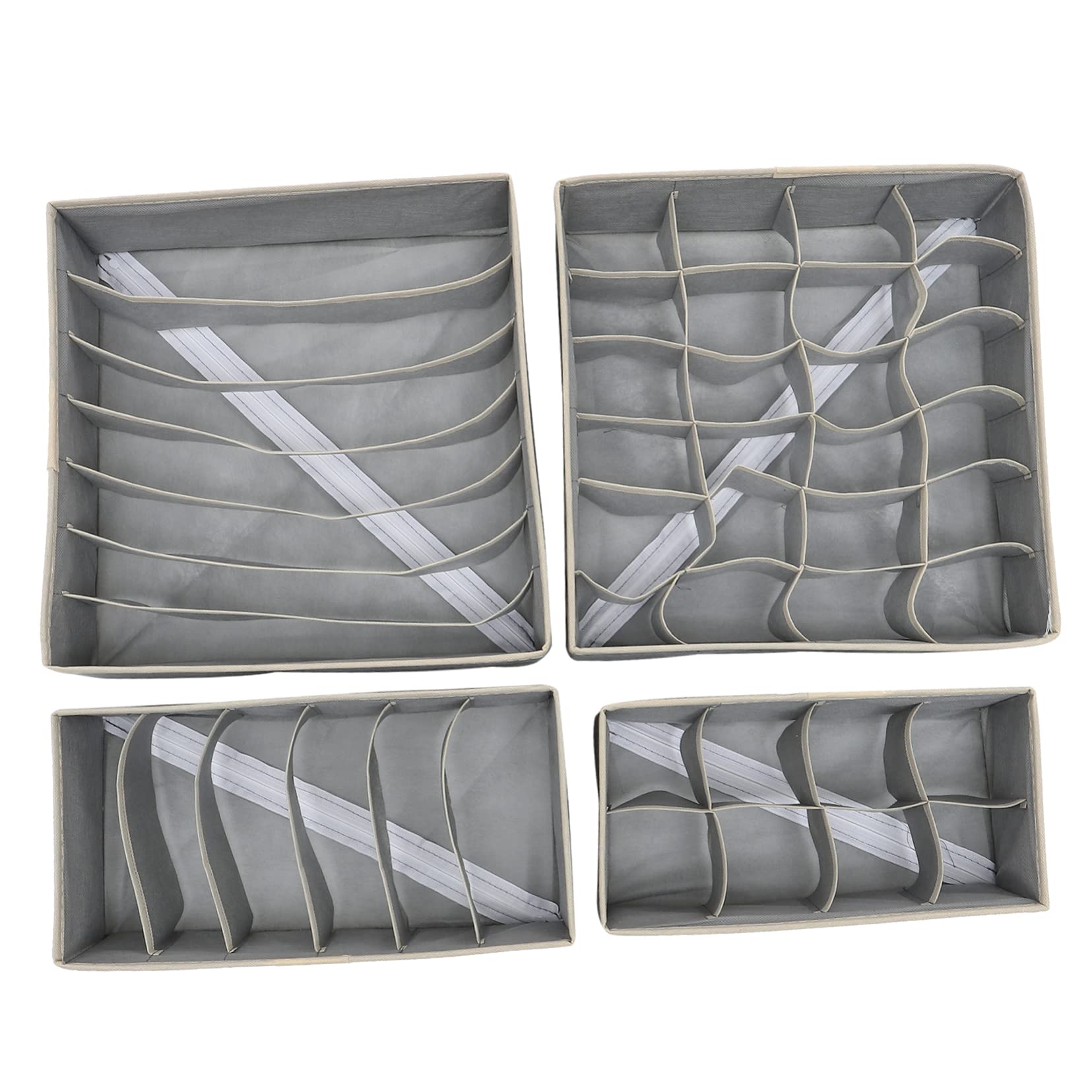 Organizzatore per Calze e Biancheria Intima Non Tessuto 7 Scomparti per Cassetto di Armadio Organizer per Reggiseni Mutandine Cravatte