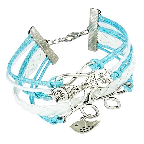 Sorellaz Vintage Punk Bradided Leather Owl Hungry Games Charms Bracelets