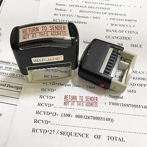 Miniatura 10 de WAFJAMF Sello pagado Sello de mensaje Sello de goma autoentintado Sello de oficina Tinta roja-Medio