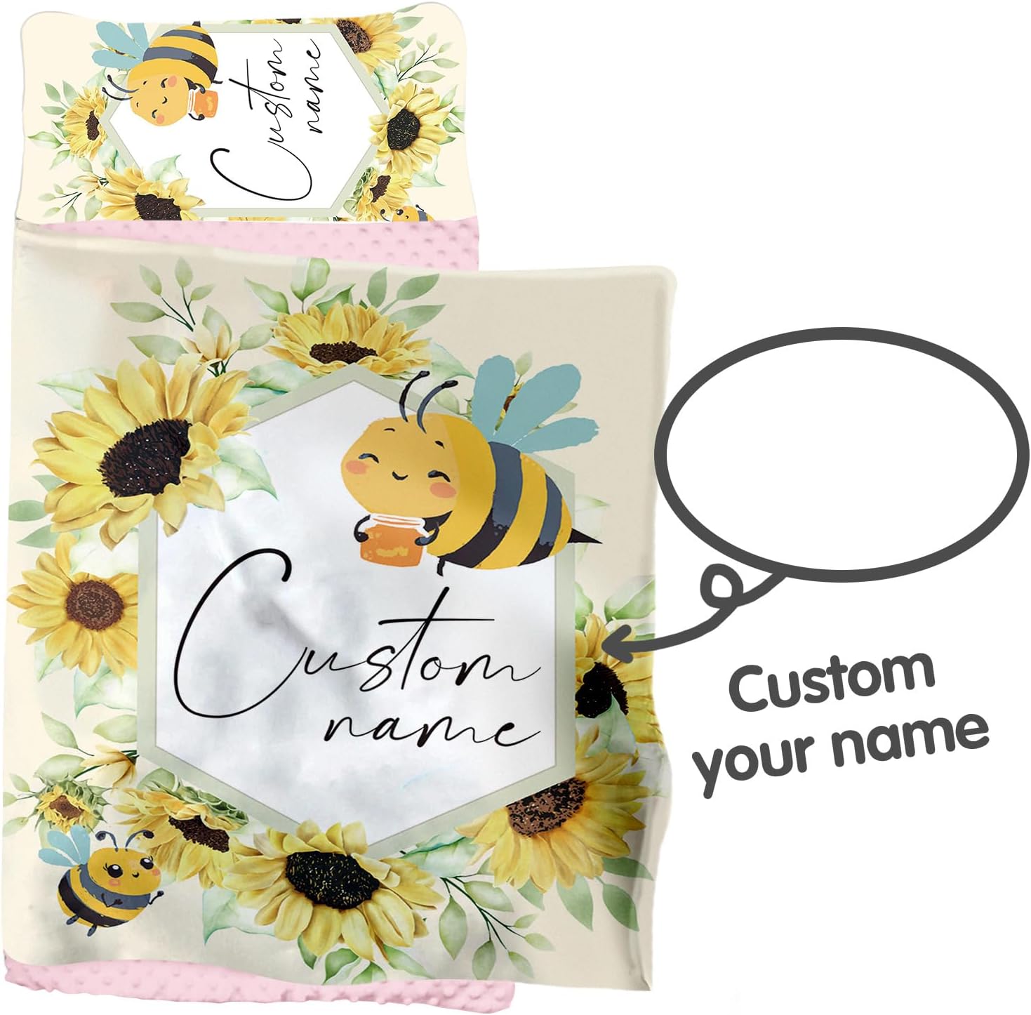 Personalized Elephant Nap Mat for Toddlers, Custom Floral Sleeping Bag with Nap Blanket, Pink Flower Theme Roll Up Mat