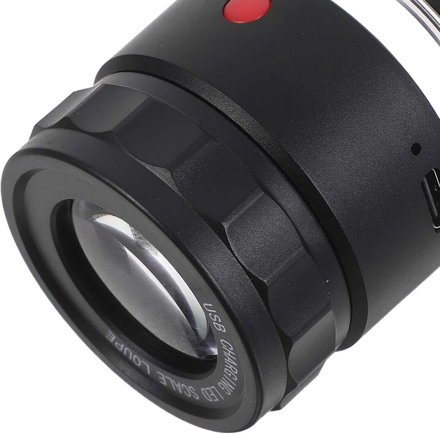 Uonlytech 10x Rechargeable Jewelry Loupe with LED Light and Measurement Scale, Adjustable Focus Magnifier for Jewelers, Coin and Watch Inspection, Portable Loupe for Detailed Craftwork