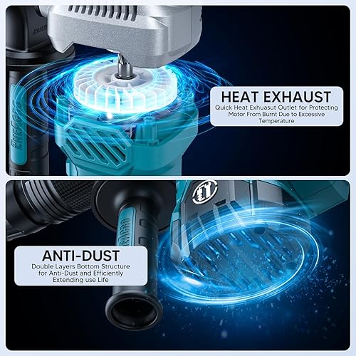 Miniatura 3 de ENEACRO SDS-Max - Martillo de demolición para hormigón, martillo eléctrico ligero de 11 amperios, carcasa de aleación de aluminio, control de