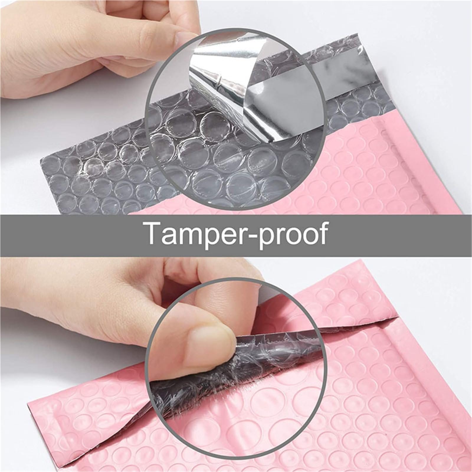 100 Uds. Suministros for pequeñas empresas, bolsas de embalaje burbujas rosadas for empaquetar productos, paquete entrega, sobre envío para Cosméticos(Pink,13 * 18cm)
