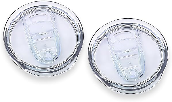 2 PCS 20 Oz Tumbler Lid Replacement Lids for Stainless Steel & Reusable Tumbler Travel Cups Transparent Mug Replacement Lids Spill Proof Skinny Cover for Mug Cooler Cup