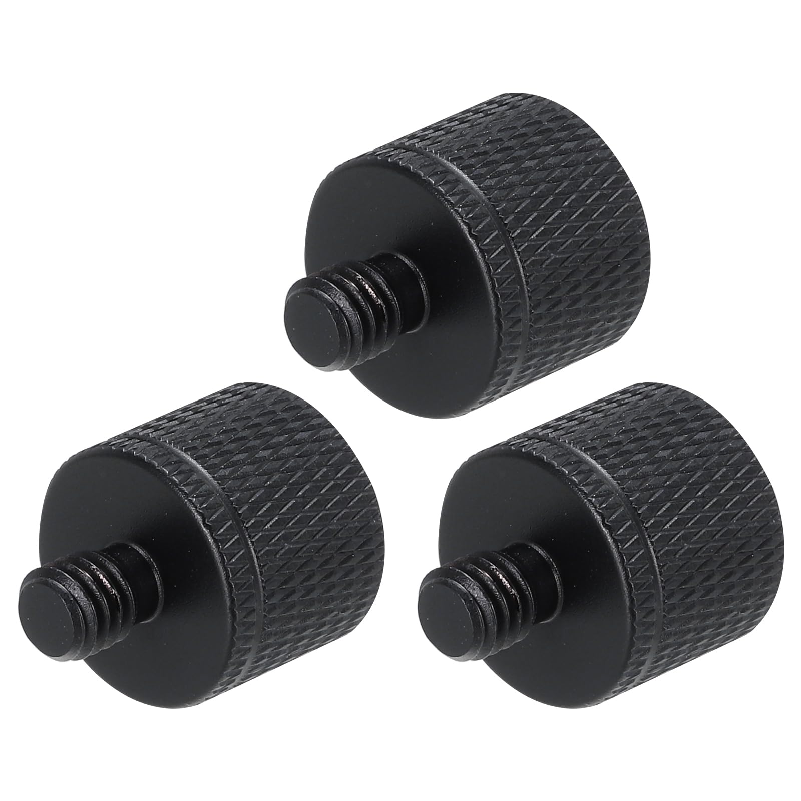 3 Adattatori Per Supporto Microfono - 1/4" Femmina A M6 Maschio, In Lega Di Alluminio, Nero - Foto 8