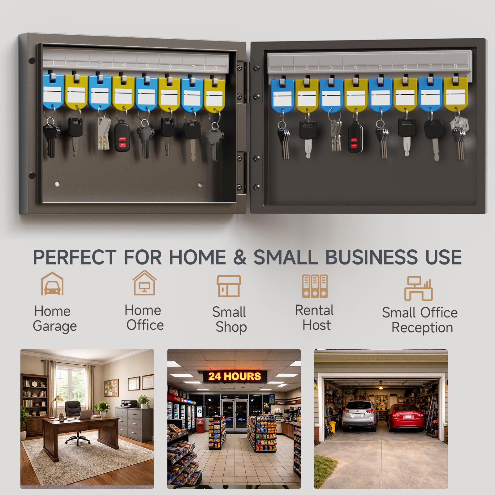 Amazon.com: DiDiHere 16-Keys Key Lock Box, Wall Mount Key Cabinet