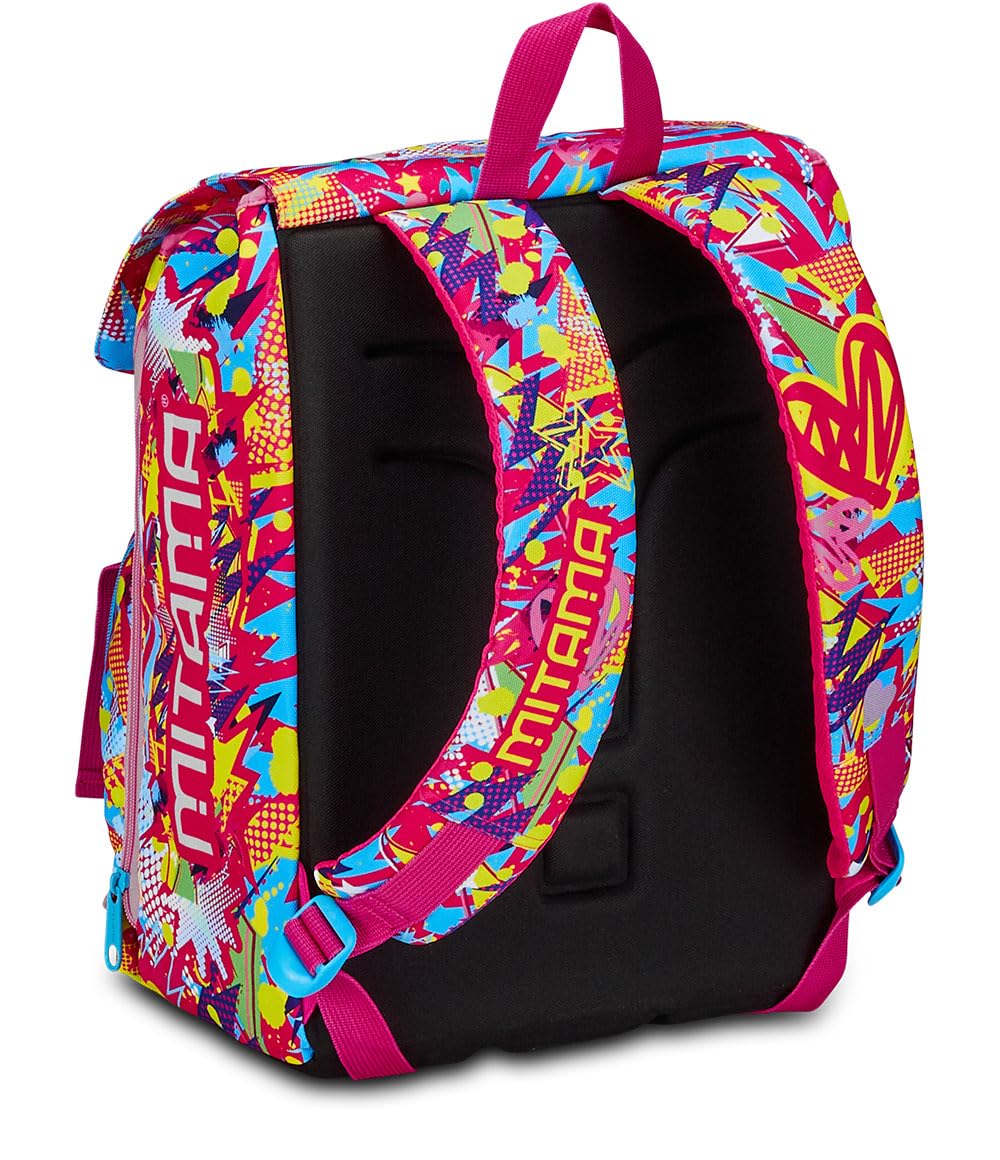 Mitama Mochila extensible Butterfly con bolsillo frontal, rosa, escuela primaria y tiempo libre, niña, Rosa, Talla única, Mochilas rucksack