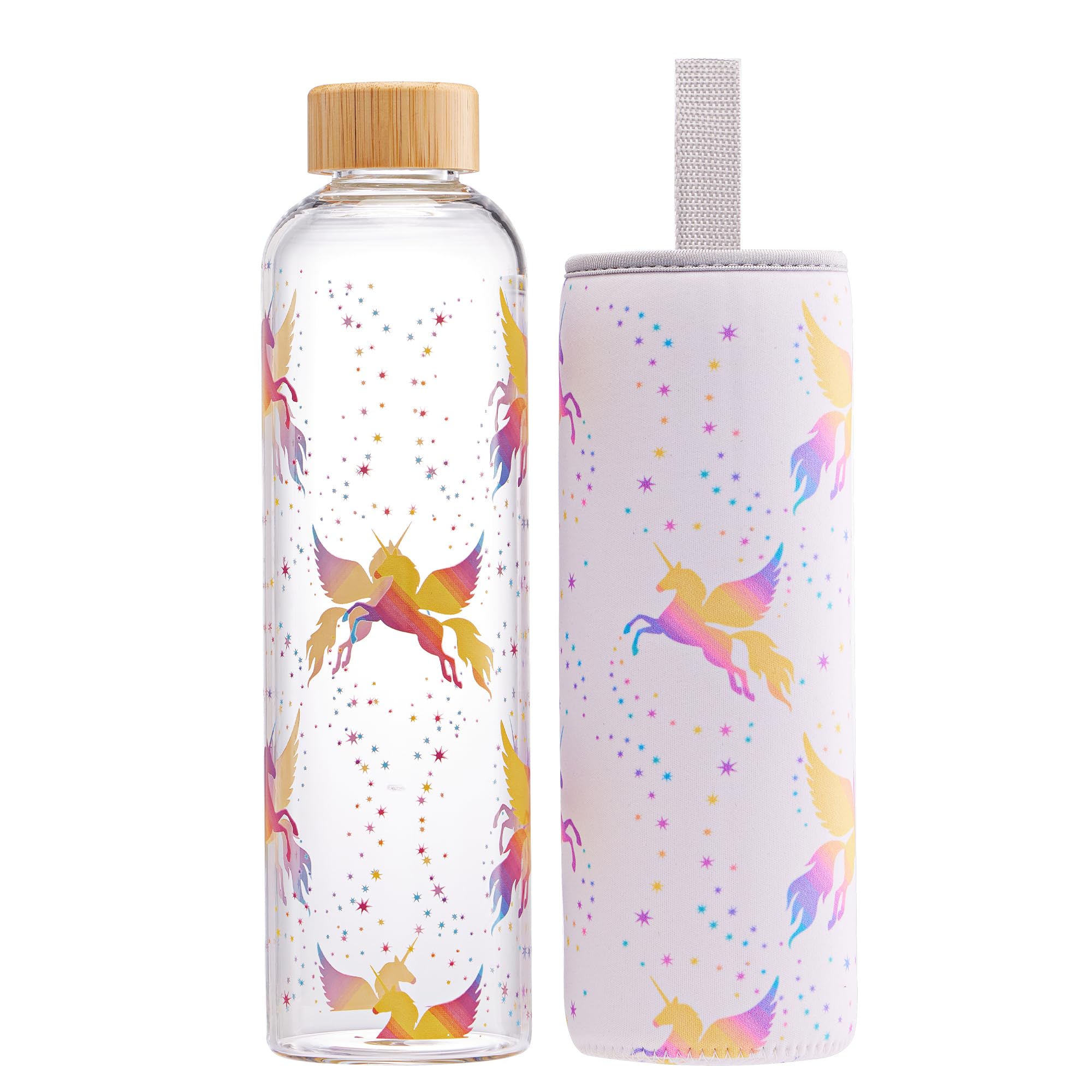 Borraccia In Vetro 1 Litro Con Fodera Neoprene - Senza BPA, Chiusura Ermetica - Foto 2