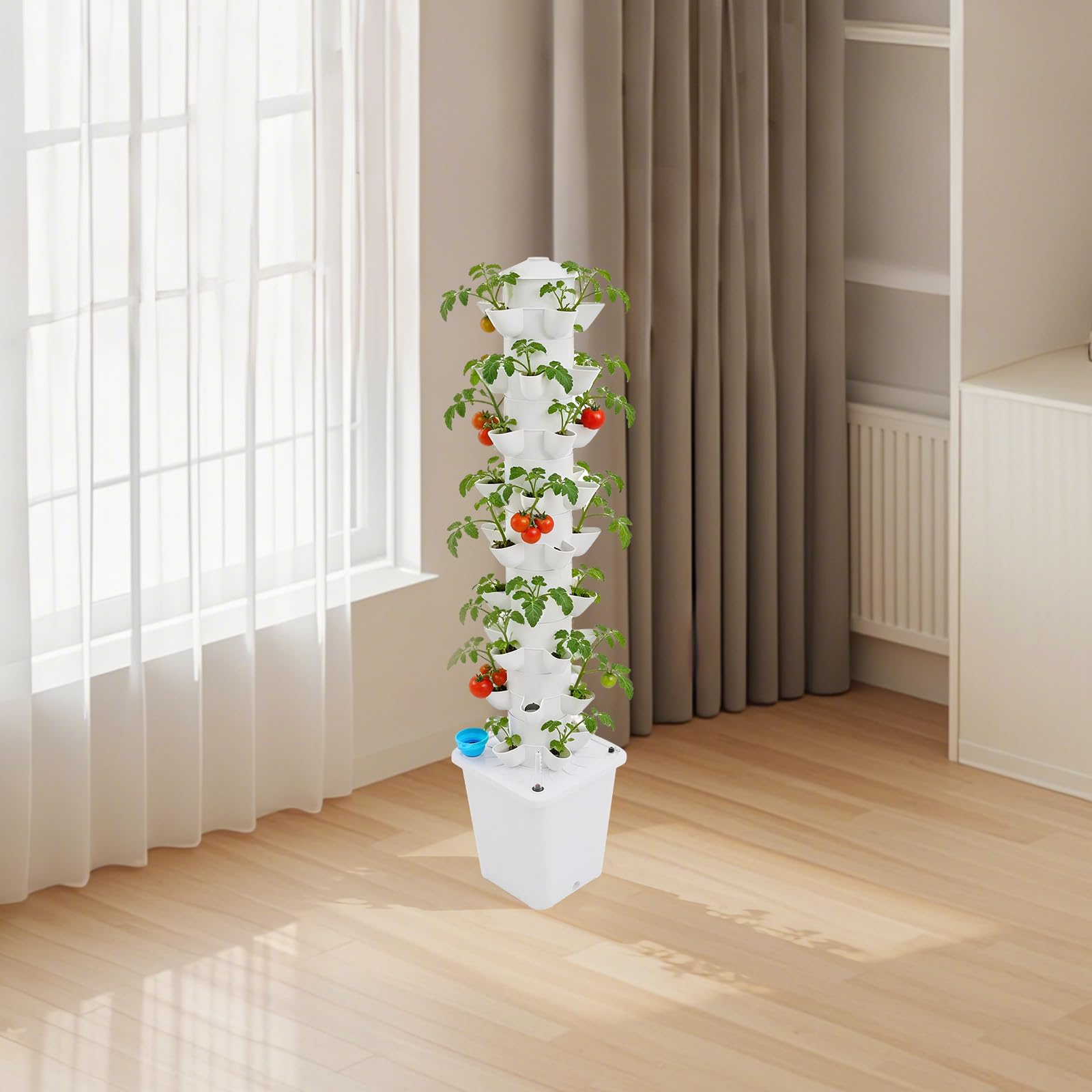 Torre de cultivo hidropónico con 45 plazas de siembra, sistema vertical con bomba para sala de estar balcón