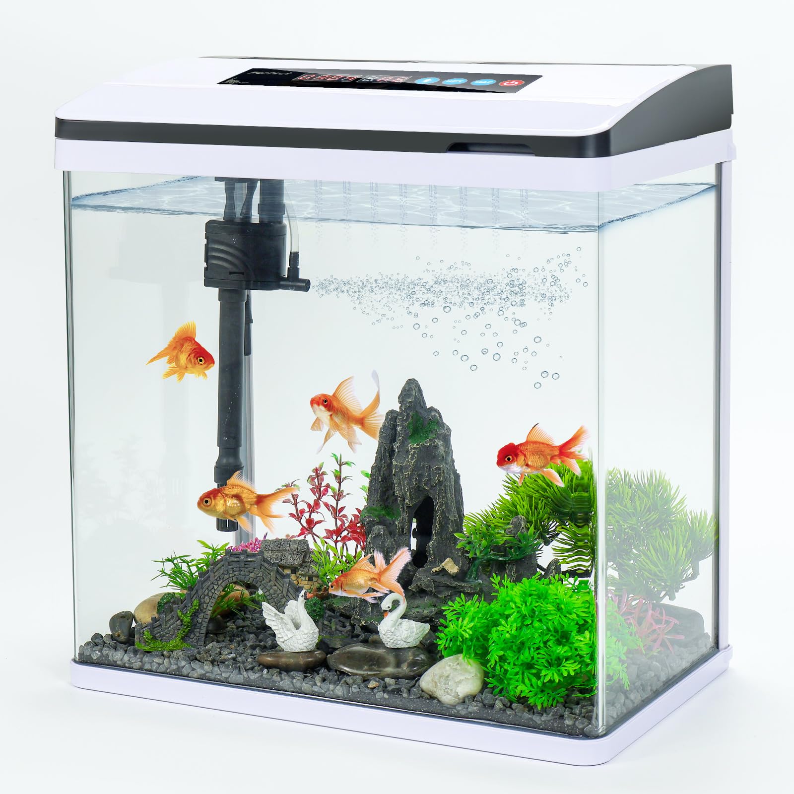 Bluecoco 6Gallon Glass Aquarium Fish Tank Starter Kit with Temperature