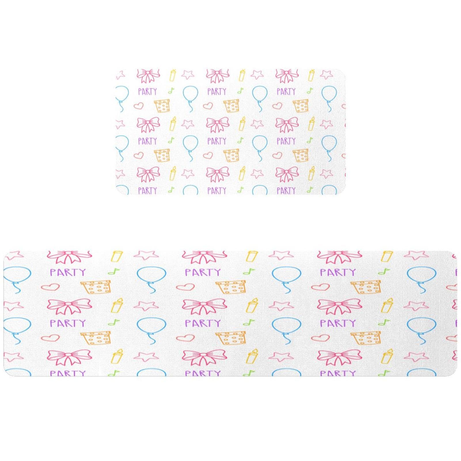Tapis de cuisine pour couloir et buanderie motif fête lot de 2