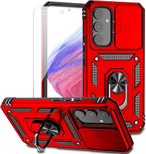 Funda para Samsung Galaxy A54 5G con cubierta deslizante para cámara y protector de pantalla HD grado militar de 16 pies, probada en caídas, soporte