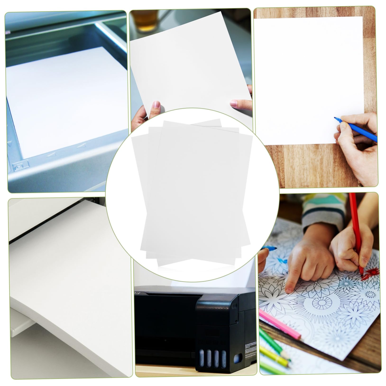 Lurrose Papier A4 Multi-Usages 100 Feuilles Papier d'Imprimante Vierge Compatible Imprimantes Fournitures de Bureau