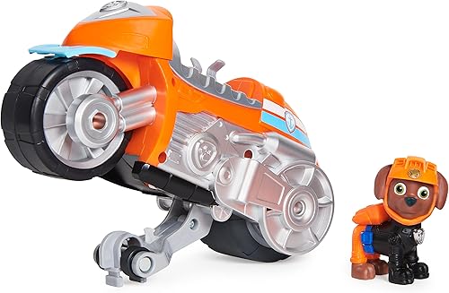 Miniatura 36 de Paw Patrol, Moto Pups Deluxe de Marshall, vehículo de motocicleta de tracción que hace piruetas, figura de juguete