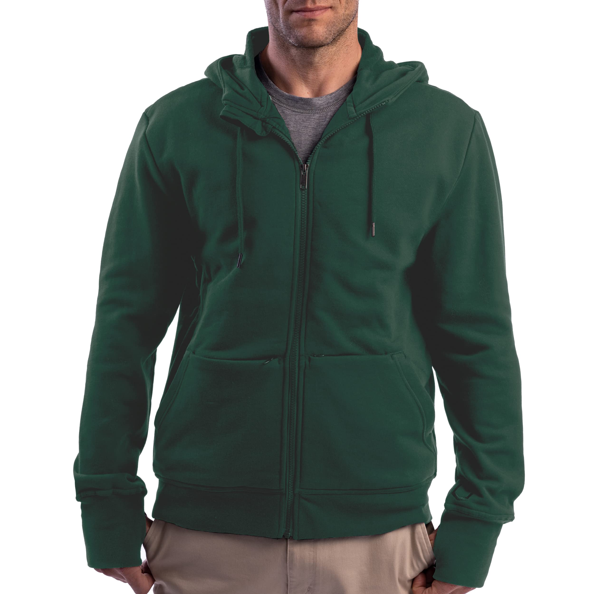 SCOTTeVEST Cotton Hoodie for Men - 21 Hidden Pockets - Lightweight Zip Up Sweatshirt for Travel & More