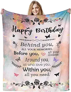 Happy Birthday Gifts for Her, Unique Women's Birthday Decorations - Cool Friendship Gifts 40"x 50"