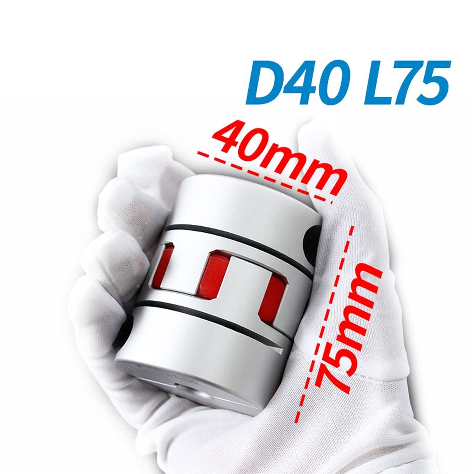 SUOFEILAIMU-PHONE CASE Metal Coupler Three Jaw D40L75 Coupler Aluminium Flexible Shaft Coupling for Motor Connector CNC Flexible Coupler (Inner Diameter : 15X20)