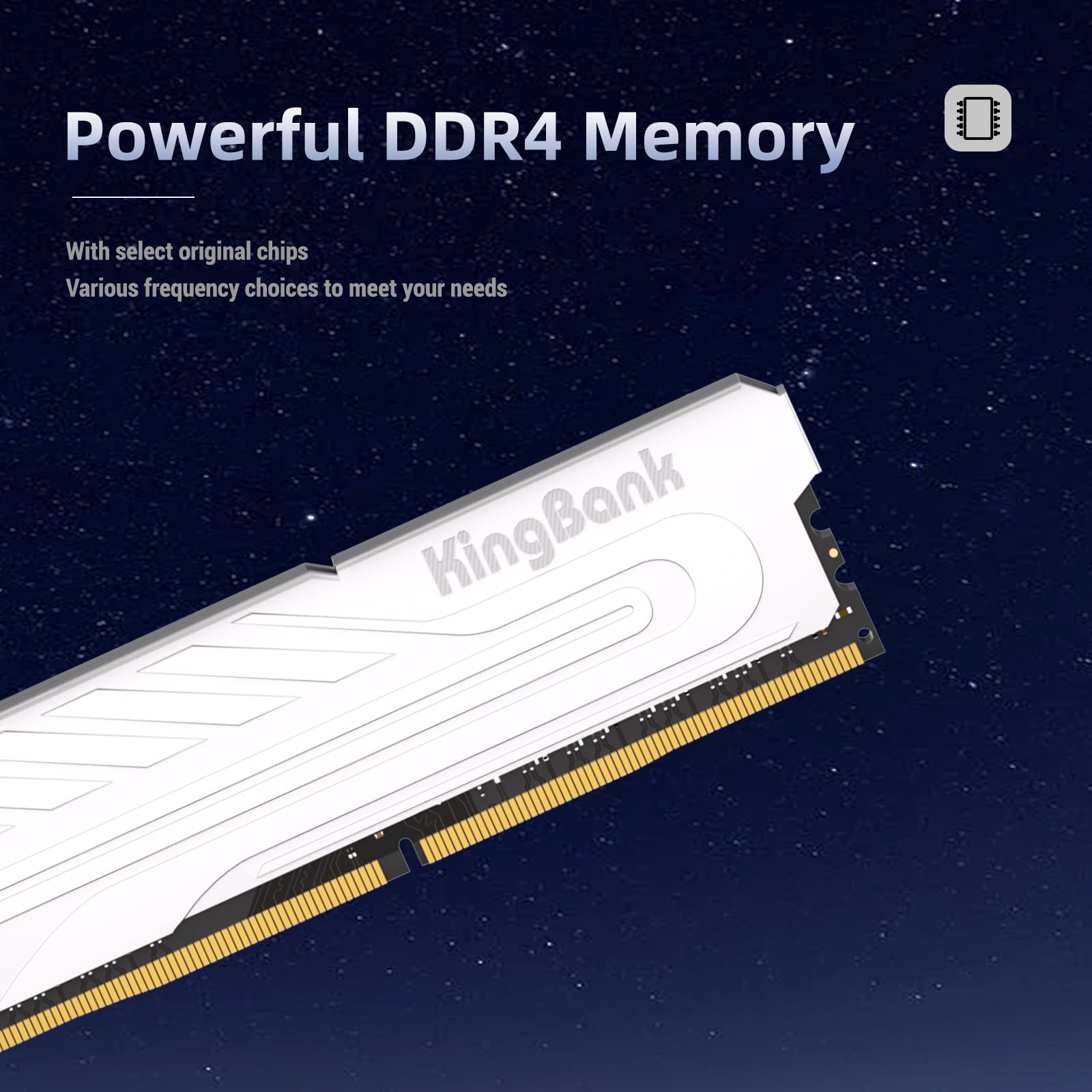Memória Ram KingBank DDR4 16GB 3200Mhz 1.35V CL16 Prata dissipador