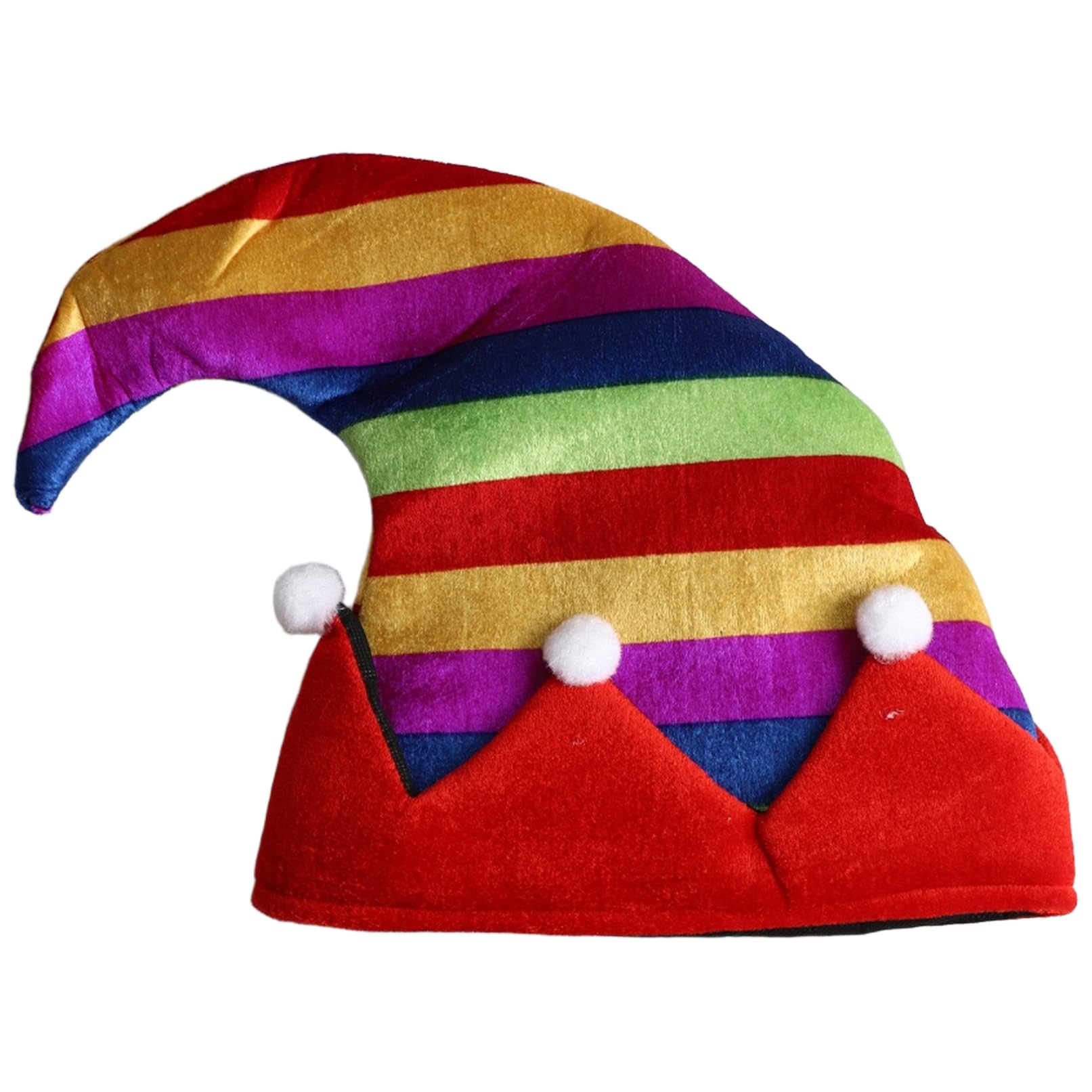TiaoBug Jester Hat with Bells Colorful Clown Costume Hats for Halloween Party Cosplay Dress up Curved One Size