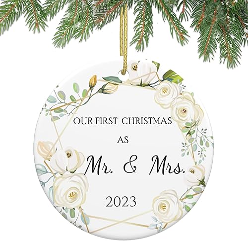 Adorno de Navidad para bebé 2023, adorno de recuerdo para bebé recién nacido, decoración colgante de cerámica de 3 pulgadas para árbol de Navidad,