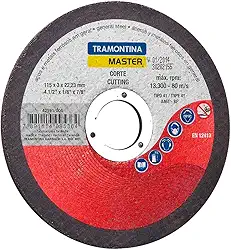 Tramontina 42591004, Disco de Corte para Aço 3X115Mm, Grãos Abrasivos em Oxido Alumínio, 2 Telas, 13300 Rpm