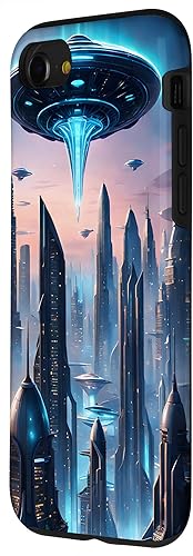 Vista 32 de iPhone 13 Pro Alien Abduction UFO Space Ship UAP Flying Saucer Case