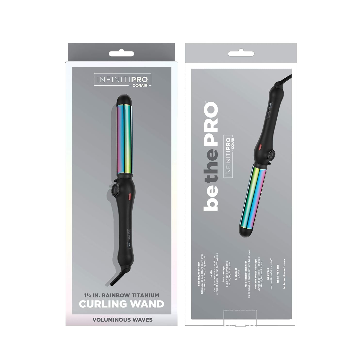 INFINITIPRO BY CONAIR Rainbow Titanium 1.25-Inch Curling Wand : Everything Else