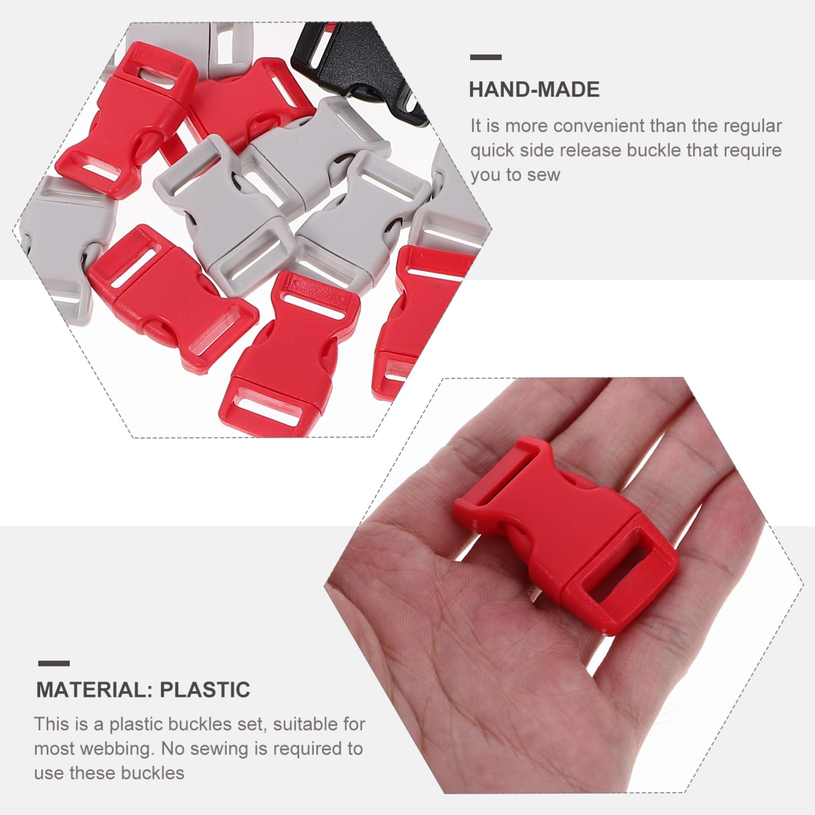 Uonlytech Fibbie Colorate Da Accessori Per Braccialetti E Cinghie Facile Utilizzo Per Hobby Creativi E Riparazioni Sgancio Laterale Pratico E Resistente Per