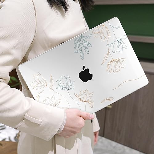 Miniatura 7 de MEEgoodo Funda para MacBook Pro de 13 pulgadas 2022 2021 2020 A2338 M2M1 A2251 A2289 con Touch ID, fundas rígidas transparentes para laptop con