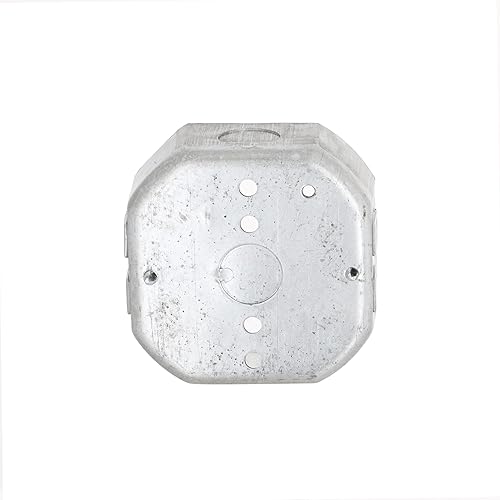 Miniatura 5 de Caja octagonal de 4 pulgadas, dibujada, 1-12 pulgadas de profundidad, tres 12 pulgadas abrazaderas KO's y ACMCFlex (paquete de 2)