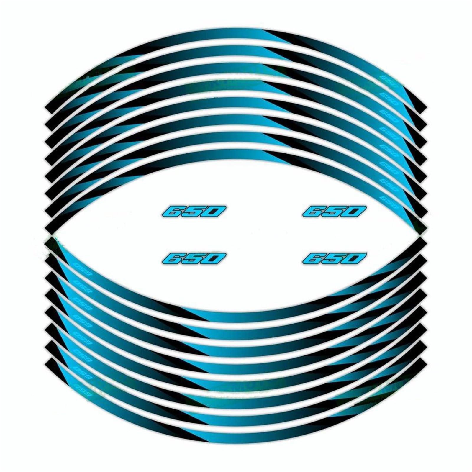 Motorbike Rim Stripe Sticker for Ninja650 for Ninja 650 Reflective Motorcycle Accessories 17 Inch Front and Rear Wheel Decals Rim Stripe Stickers(005)