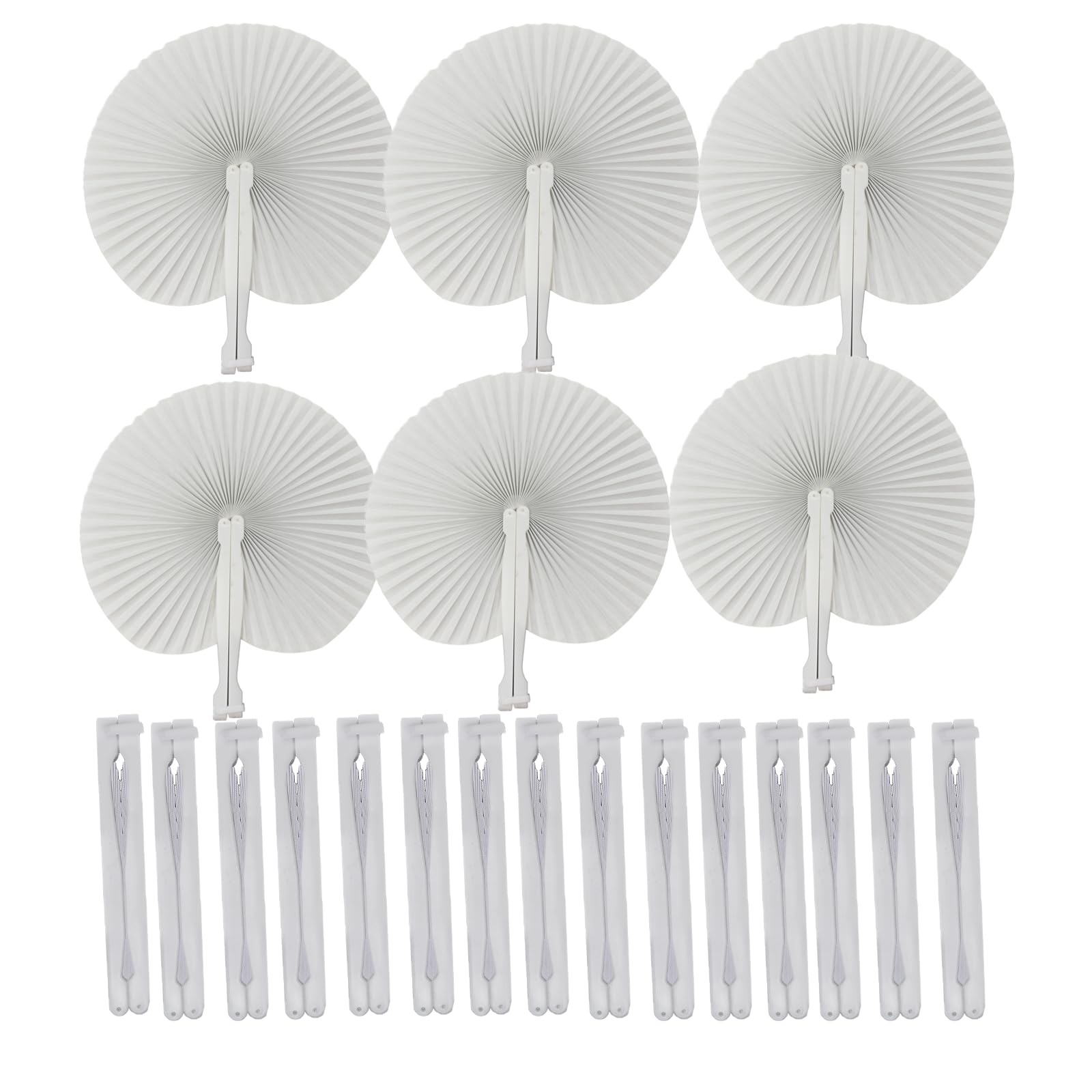40pcs Runde Handfächer hochzeit, hochzeit fächer, fächer hochzeit gäste, Hochzeit Gefälligkeiten, Papier Fans, Hochzeit Fans für Gäste, Hochzeitsdeko, Hen Party Tasche Füller weiß