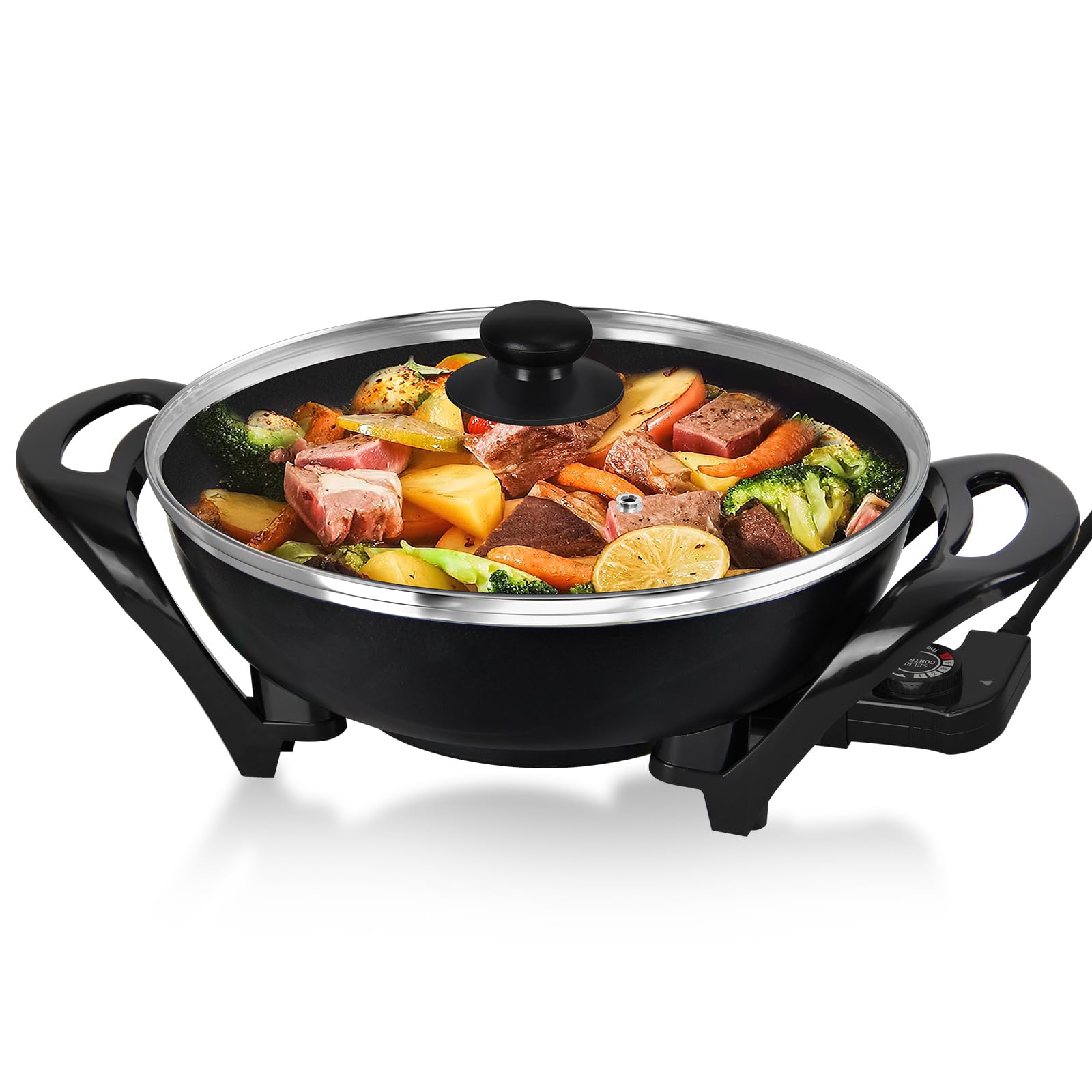 Scheffler Poêle électrique avec couvercle, contrôle de la température, 6 L, 1500 W